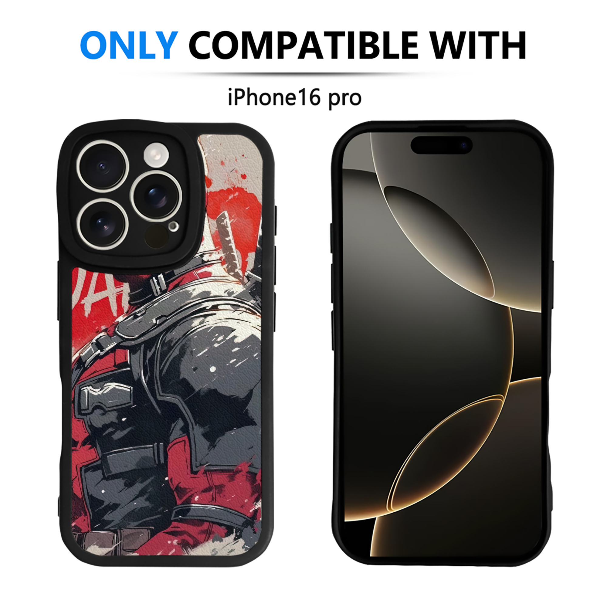 （画像用） Deadpool デッドプール 【iPhone 16シリーズ対応】シリコンスマホケース（レザー調） 材質：シリコン